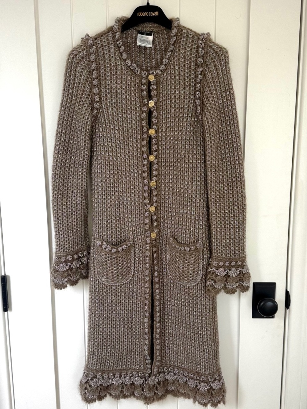 CHANEL LUXE SWEATER COAT, TAUPE, 34